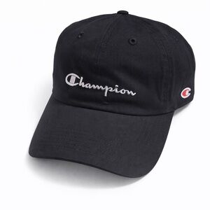 Champion Black Baseball Cap Adjustable Solid One Size Men Casual NWT